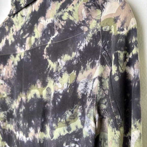 EQUIPMENT FEMME Silk Blouse Camo Batik Tie Die Multicolor S - Picture 10 of 17